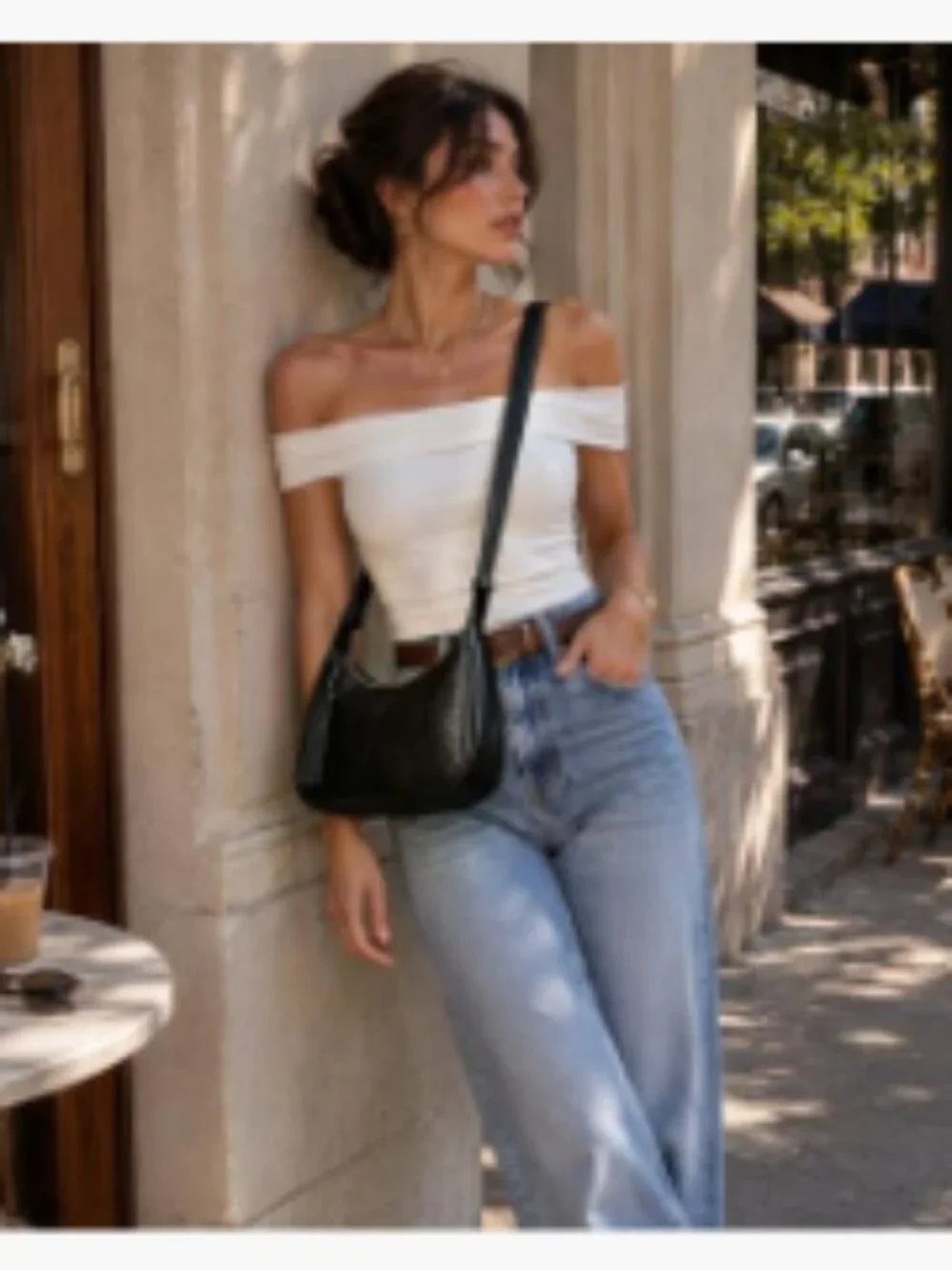 Vegan Leather Retro Hobo Handbag with Floral Embossed Texture Adjustable Strap